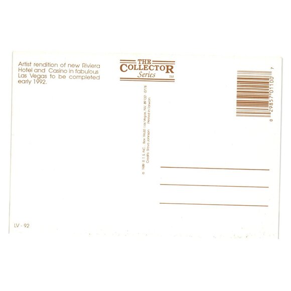 Artist Rendition Riviera 1992 Hotel Casino Vintage Postcard Las Vegas Nevada - Picture 2 of 2